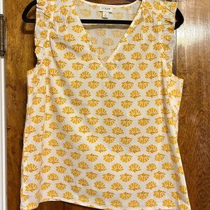 J. Crew Sunburst Yellow and White Blouse